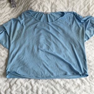 Zara Blue Cape Back Top